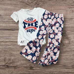 Tis the season Baseball flare pant outfit